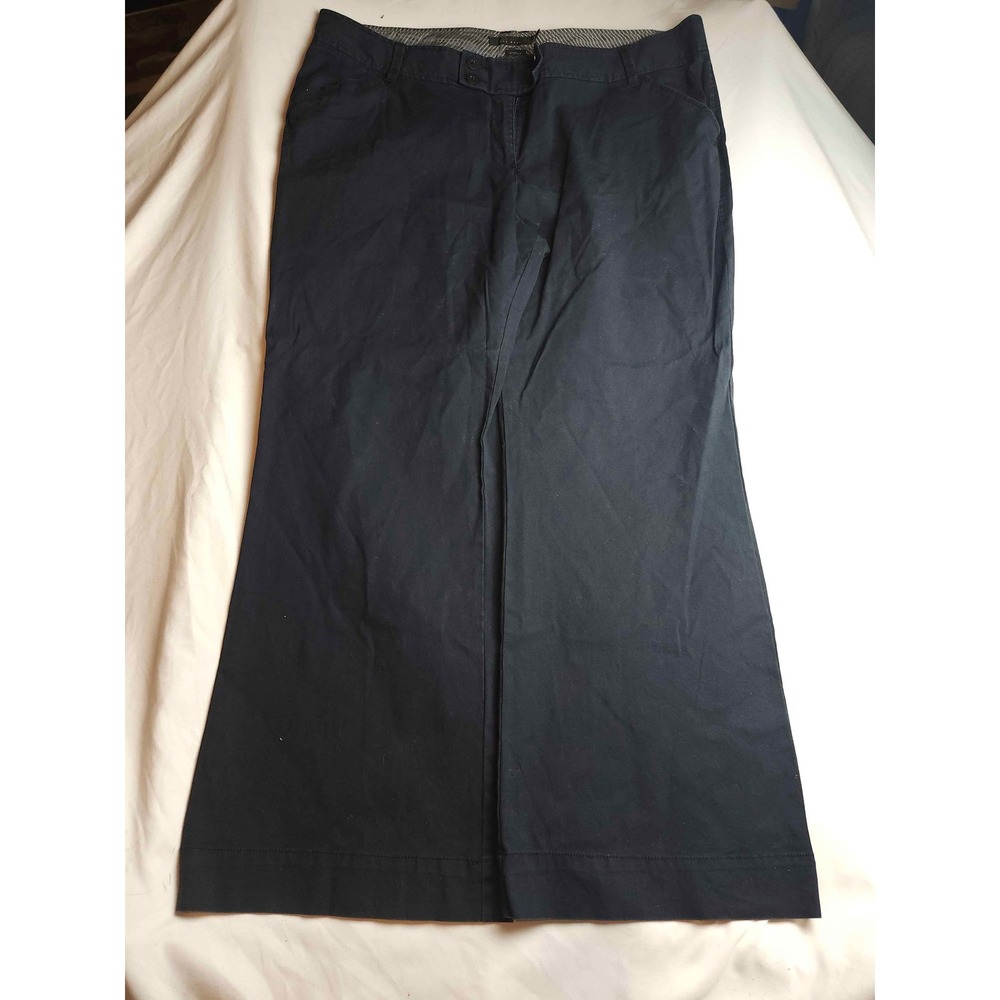 Old Navy Stretch Wide Leg Trousers Navy Blue Double Button Size 20